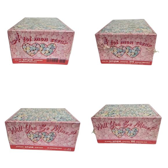 Conversation Heart Jigsaw Puzzle VTG Y2K Springbok Will You Be Mine 500 Sealed - Picture 2 of 7